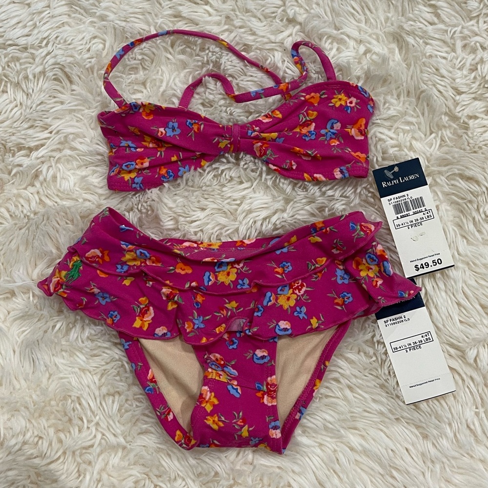 NWT Ralph Lauren toddler 4/4T 2 piece swimsuit